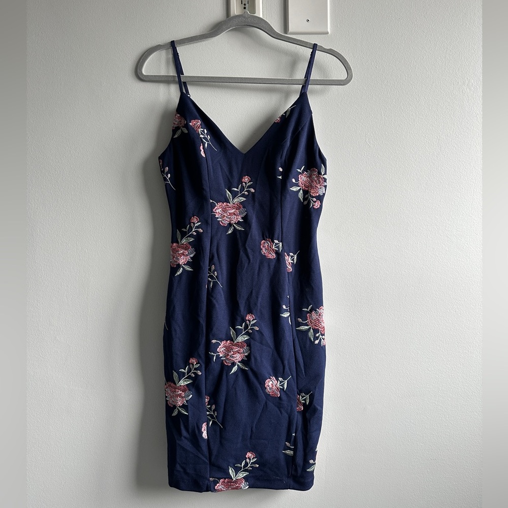 Embroidered Flower Mini Dress